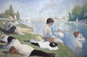 Georges Seurat batbers at asnieres oil